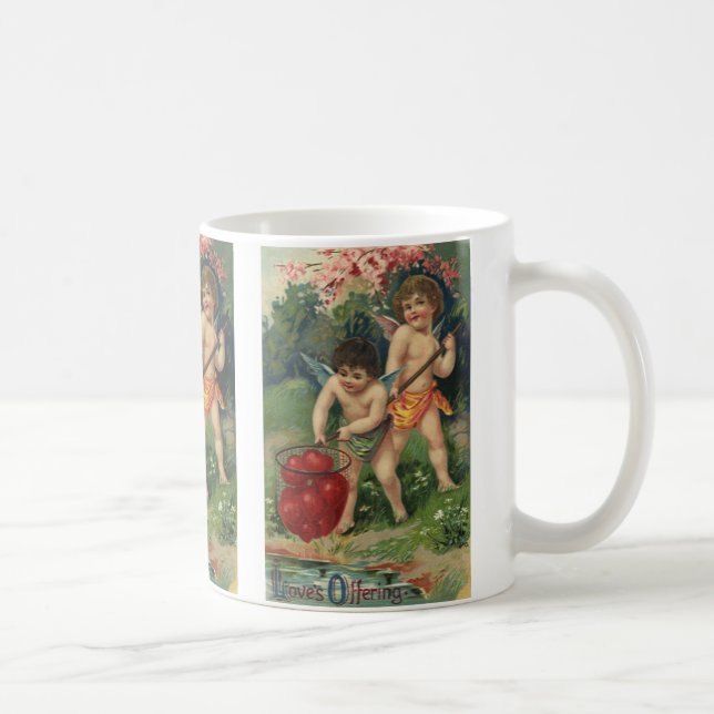 Vintager Viktorianischer Valentinstag, Angebot der Kaffeetasse (Rechts)