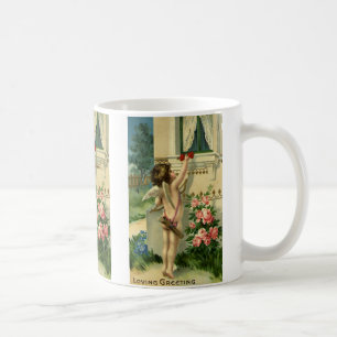 Vintager Viktorianischer Valentinstag, Angel Herz Kaffeetasse