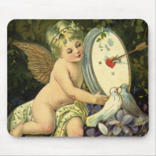 Vintager Viktorianischer Valentinstag, Angel Liebe Mousepad