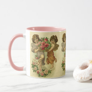 Vintager Viktorianischer Valentinstag, Angels Rose Tasse