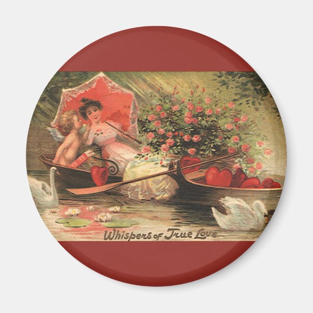 Vintager Viktorianischer Valentinstag Cherub mit H Magnet (Vorne)