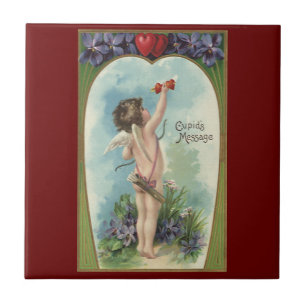Vintager Viktorianischer Valentinstag, Cupid-Botsc Fliese