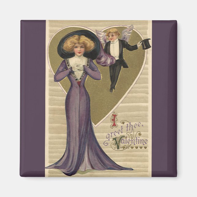 Vintager Viktorianischer Valentinstag, Dame in Lil Magnet (Vorne)