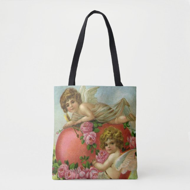 Vintager Viktorianischer Valentinstag Engel Herzli (Vorderseite)