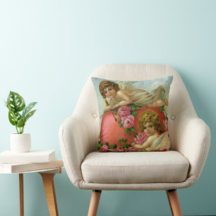 Vintager Viktorianischer Valentinstag Engel Herzli Kissen