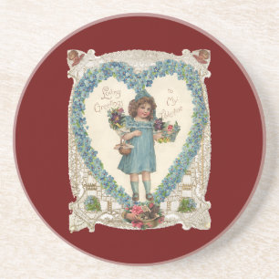 Vintager Viktorianischer Valentinstag, Herzkranz Untersetzer