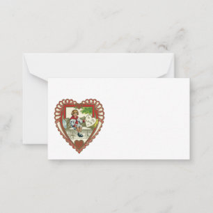 Vintager Viktorianischer Valentinstag, Junge im He Mitteilungskarte