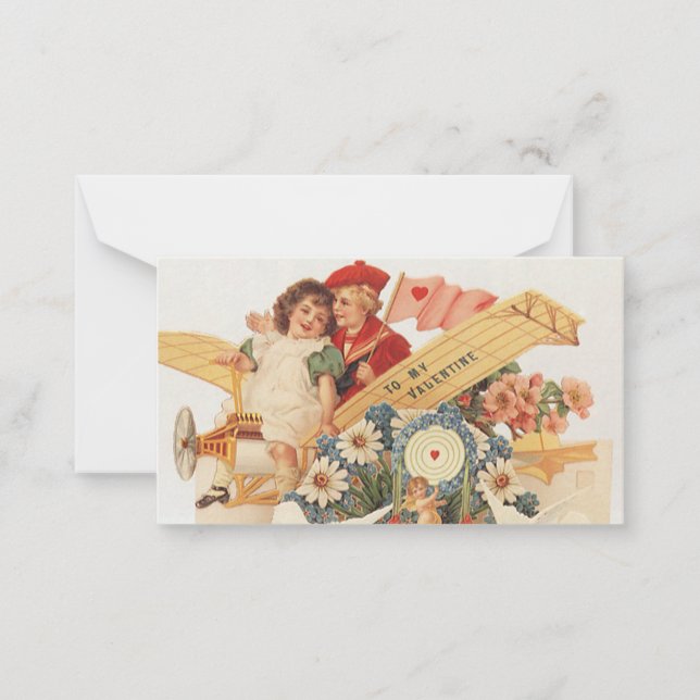 Vintager Viktorianischer Valentinstag, Kinder im F Mitteilungskarte (Vorderseite)