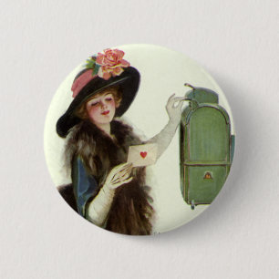 Vintager Viktorianischer Valentinstag Liebe Button