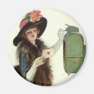Vintager Viktorianischer Valentinstag Liebe Magnet