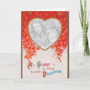 Vintager Viktorianischer Valentinstag Mein Herz is Feiertagskarte