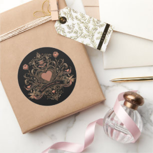 Vintager, Viktorianischer Valentinstag Runder Aufkleber