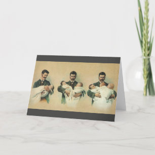 Vintager Viktorianischer Vatertag, es sind Triplet Karte