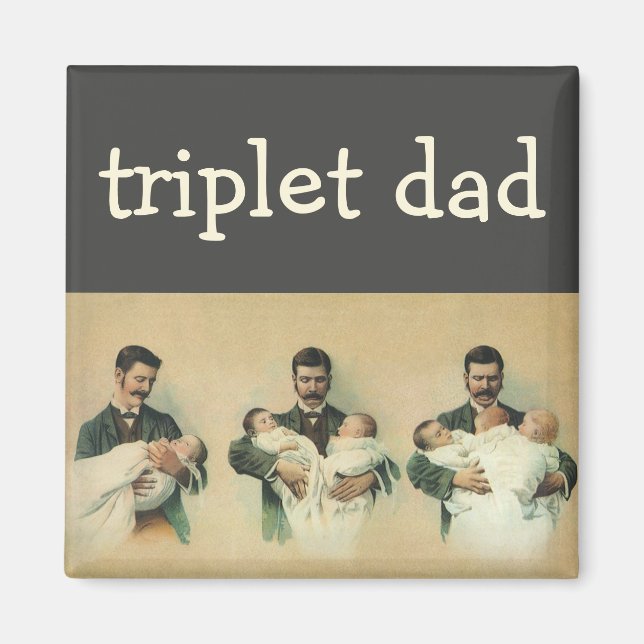 Vintager Viktorianischer Vatertag, es sind Triplet Magnet (Vorne)