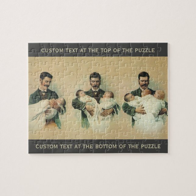 Vintager Viktorianischer Vatertag, es sind Triplet Puzzle (Horizontal)