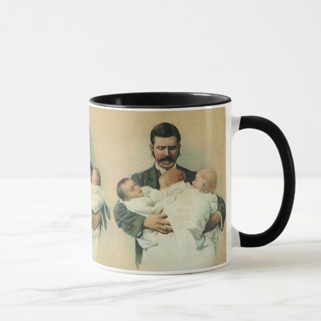 Vintager Viktorianischer Vatertag, es sind Triplet Tasse (Rechts)