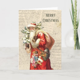 Vintager Viktorianischer Weihnachtsmann Dankeskarte