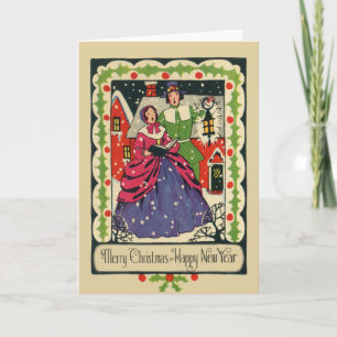 Vintager Viktorianischer Weihnachtsmann Feiertagskarte
