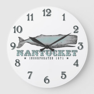 Vintager Viktorianischer Whale Nantucket MA Inc 16 Große Wanduhr