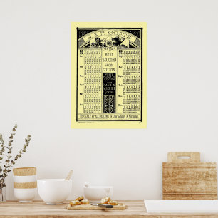 Vintager Viktorianischer Zeitalter 1880 Spool-Kale Poster