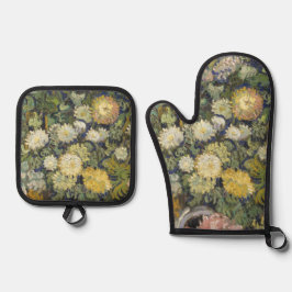 Vintager Vincent Van Gogh Bouquet von Blume Ofenhandschuh & Topflappen-Set