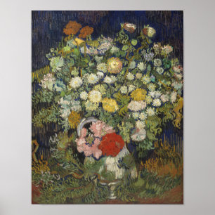 Vintager Vincent Van Gogh Bouquet von Blume Poster