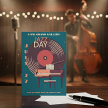 Vintager Vinyl & Piano Jazz-Tag Einladung