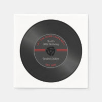 Vintager Vinyl Record Geburtstagsparty Napkins - R