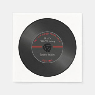 Vintager Vinyl Record Geburtstagsparty Napkins - R Serviette