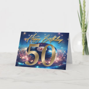 Vintager Vinyl Record Happy 50. Geburtstag Dankeskarte