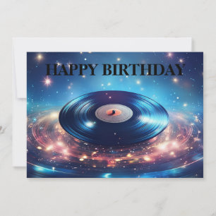Vintager Vinyl-Rekord mit Sternen Feiertagskarte