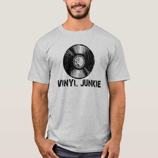 Vintager Vinyljunkie-T - Shirt (Vorderseite)