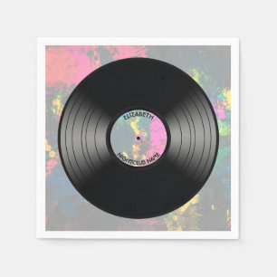 Vintager Vinylmusik-Aufzeichnungs-Nachtklub oder Serviette