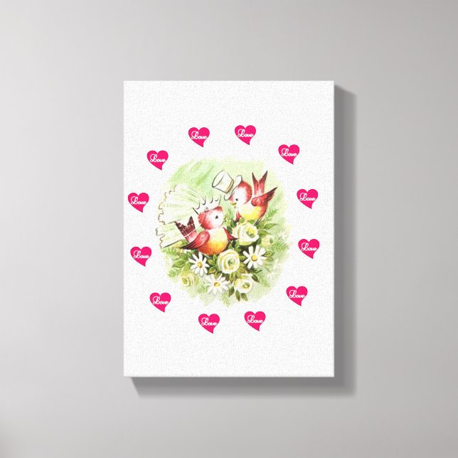 Vintager Vogel aus der Leinwand (Vorderseite)