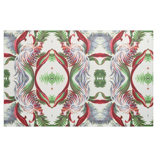 Vintager Vogel Barkcloth abstrakte Tiki Insel Stoff (Fat Quarter (45,7 x 55,9 cm))