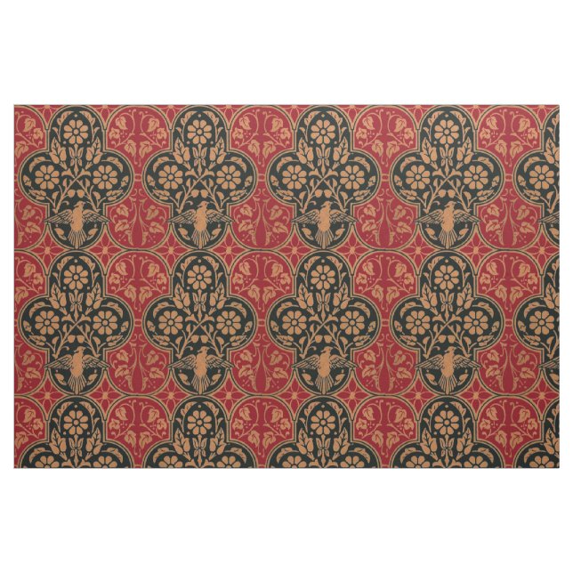 Vintager Vogel im Blumenmuster Stoff (Fat Quarter (45,7 x 55,9 cm))