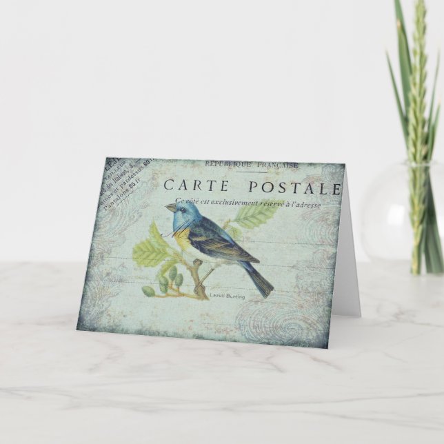 Vintager Vogel Karte (Vorderseite)
