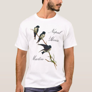 Vintager Vogel Nepal-Haus-Martins durch Gould T-Shirt