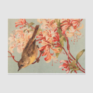 Vintager Vogel Rosa Blume Seidenpapier