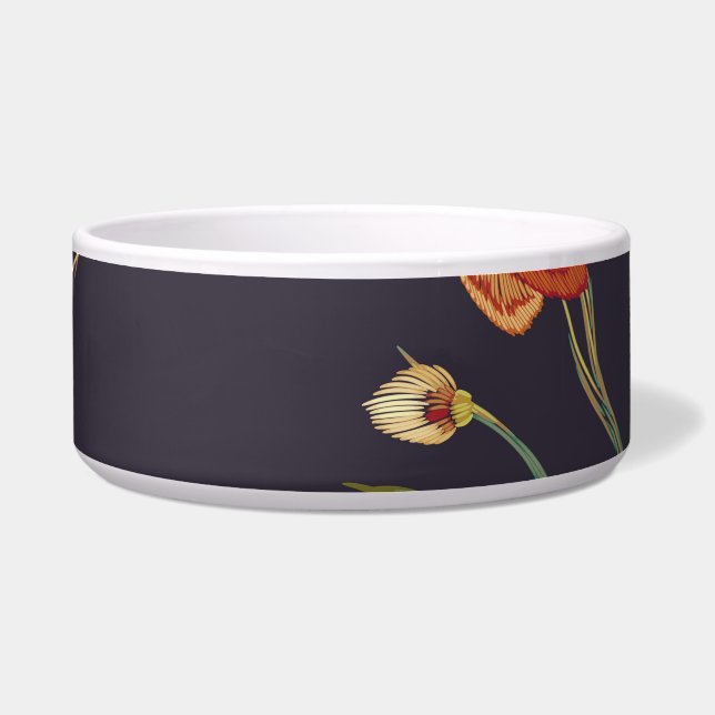 Vintager Vogel, Schmetterling, Stickerei Wasserfar Napf (Vorderseite)