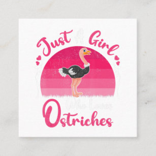 Vintager Vogel Straußenvogel, nur ein Mädchen, das Quadratische Visitenkarte
