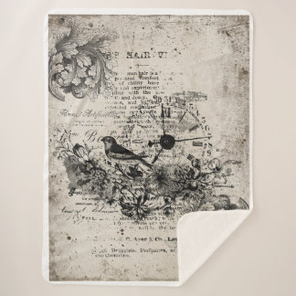 Vintager Vogel und Uhr Sherpadecke