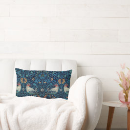 Vintager Vogel William Morris Blumenart Lendenkissen