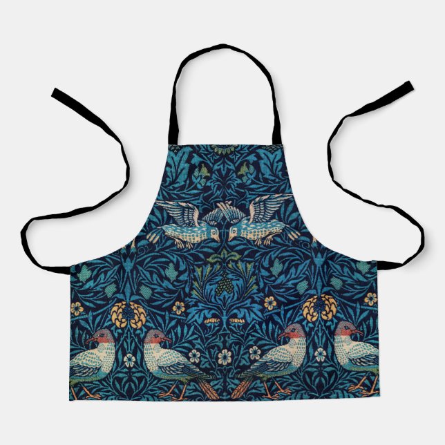 Vintager Vogel William Morris Blumenart Schürze (Vorderseite)