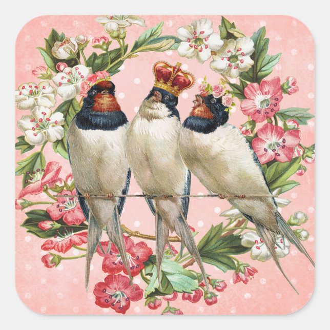 Vintager Vogelbarsch Sticker schlucken (Vorderseite)