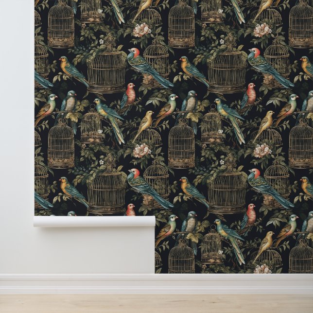 Vintager Vogelkäfig Tapete (Anwendung)