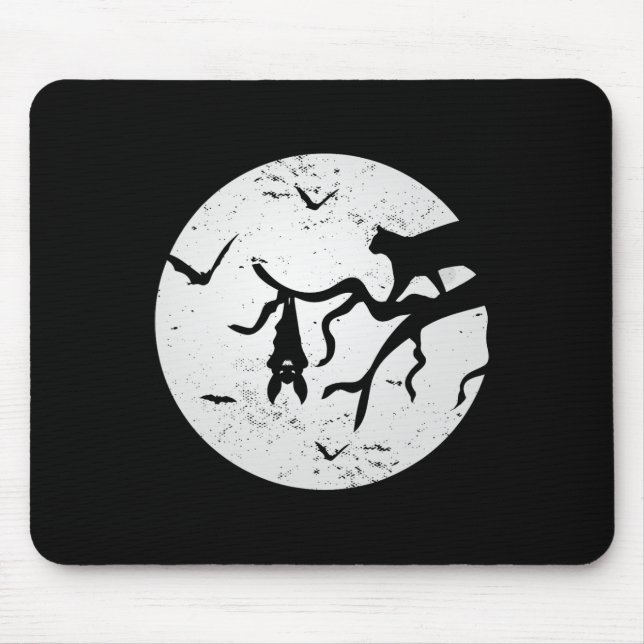 Vintager Vollmond Katzenbast Tree Spooky Halloween Mousepad (Vorne)