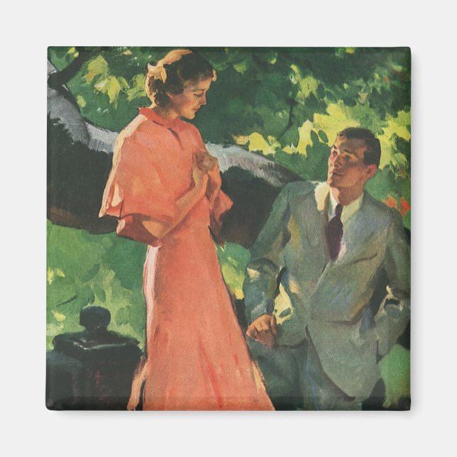 Vintager Vorschlag, wirst du mich heiraten? Magnet (Vorne)