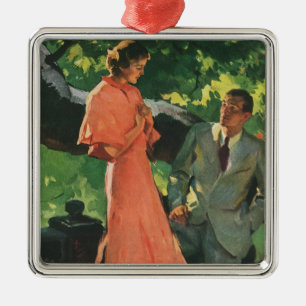 Vintager Vorschlag, wirst du mich heiraten? Silbernes Ornament