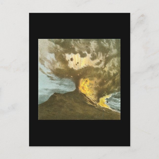 Vintager Vulkan Postkarte (Vorderseite)